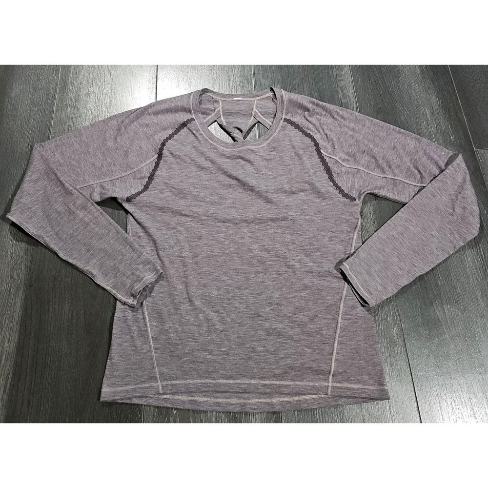 Lululemon Stop Drop & Squat Long Sleeve Shirt‎ Women 4 Purple Stretch Training